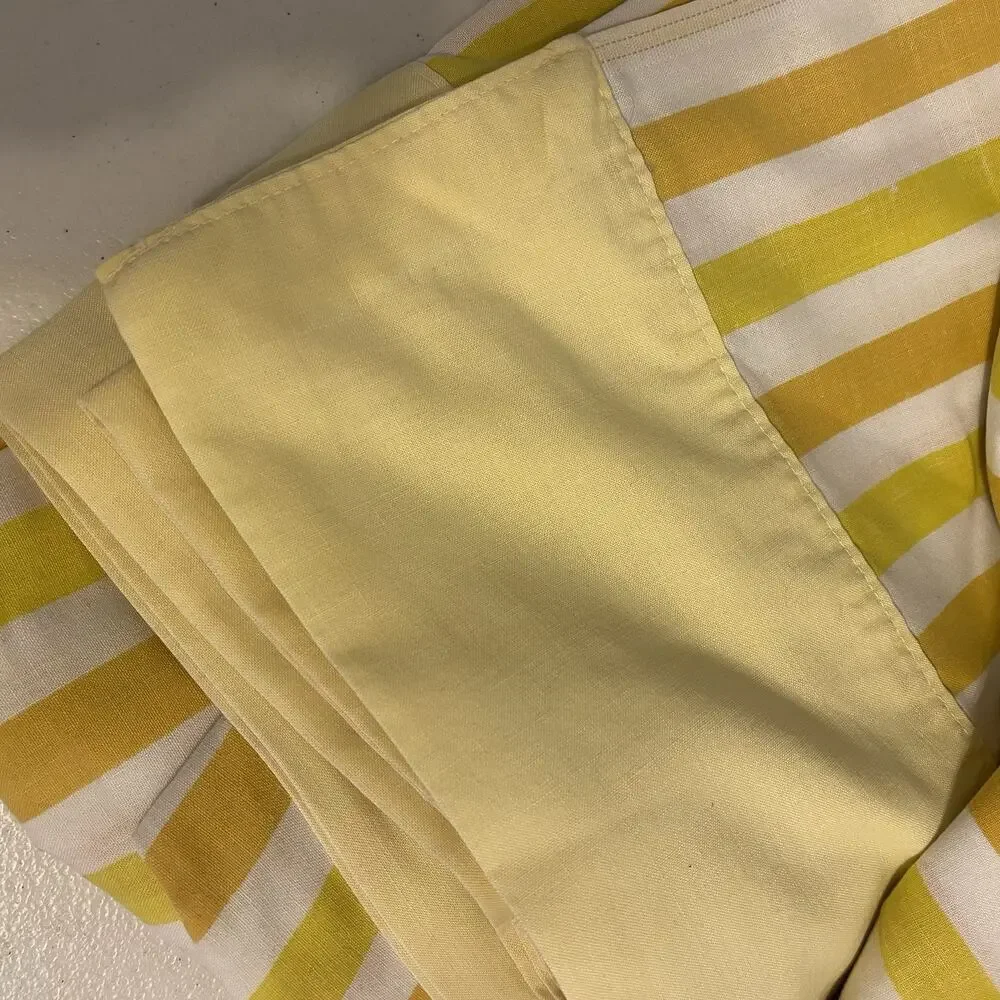 VTG Cotton Blend Full Size Flat Sheet Strips Cottagecore Home Collection 80x90”